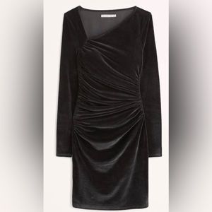 Abercrombie & Fitch Women's Long-Sleeve Neck Velvet Dress color gray size M